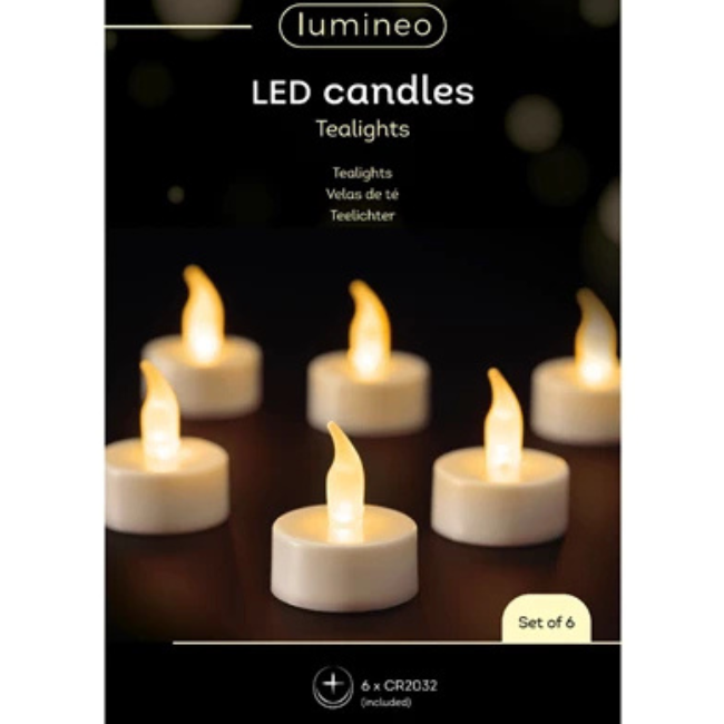 LED TEALIGHT PACK 6